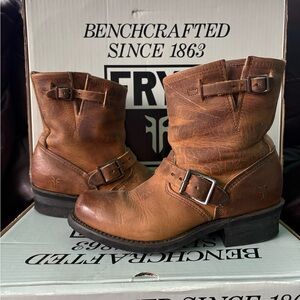 Frye Tan Leather Engineer Ankle Boots size 8 women